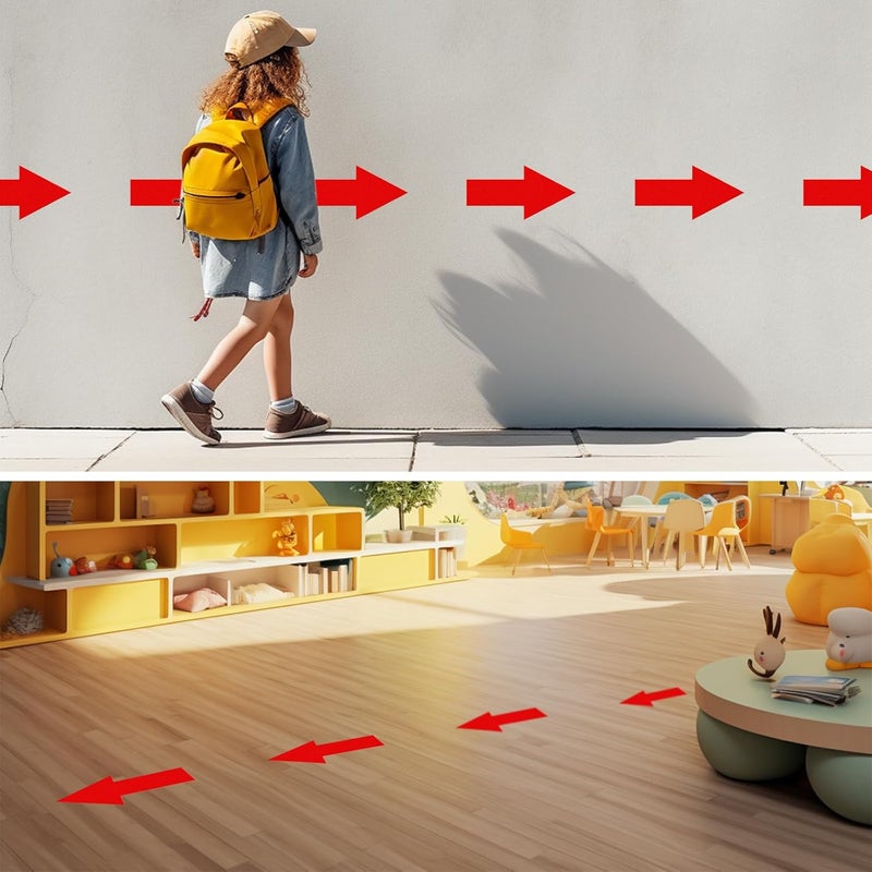 EVQ Arrow Floor Sticker Red 10"×5" Directional Floor Decal Self-Adhesive Removable Waterproof Arrow Vinyl Sign 20 PCS - Image 2